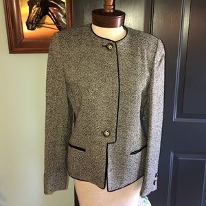 Herbert Grossman Black and White Boucle Suit Sz 6